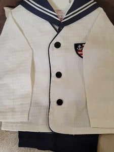 VTG NOS Boys Sz 4 SHORTS/SHIRT /BLAZER PATRIOTIC SAILOR Suit USA MISTER JIM - Picture 1 of 13