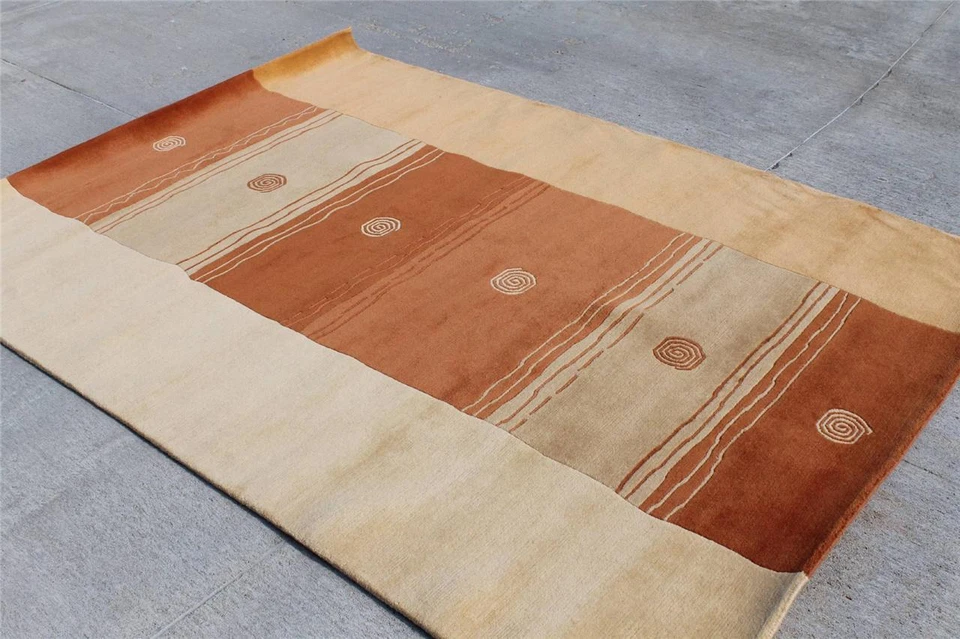 R17784 Magnificant Woolen Contemporary Tibetan Area Rug 5 X 8' Handmade in Nepal