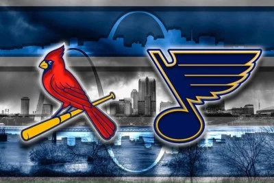 Pôster SAINT LOUIS Sports 12x18 polegadas St. Louis Cardinals St. Louis Blues frete grátis - Imagem 1 de 4