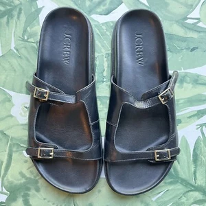 Sandali donna J.CREW USATI Colbie fibbia pelle nera tg 9 BX908 - Foto 1 di 5