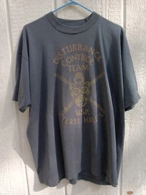 Vintage Terre Haute Prison T Shirt Death Row Timothy McVeigh Disturbance Control - Image 1 of 4