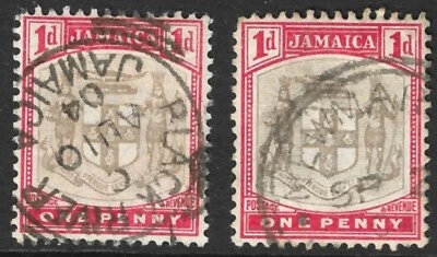 Ямайка Scott 34 SOTN BLACK RIVER + Scott 34b VF б/у синглы выпущен 1904. - Изображение 1 из 2