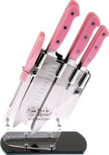Hen & Rooster Seven Piece Kitchen Set Pink Knife HRI-036 Knives feature stainles