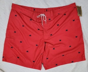 Foundry Men's Big & Tall Red Crab Print 4XL Beach Pool Swim Shorts Trunks NWT - Picture 1 of 14
