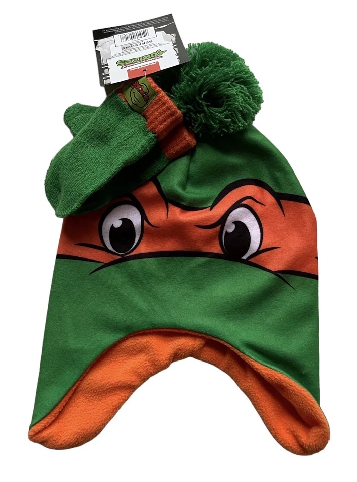 Nickelodeon Toddler Boys Teenage Mutant Ninja Turtles Hat Mitten Set Green NEW - Image 1 of 4
