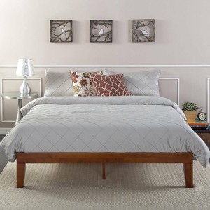 Zinus 12-Inch Queen Size Wood Platform Bed Frame Easy Assembly Solid Wood