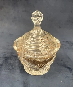 Anna Hutte Bleikristall CrystaL Winged Design Gold Trim Candy Jar Germany - Picture 1 of 15