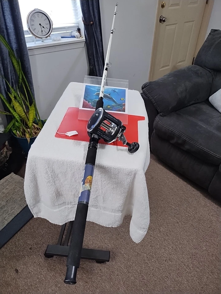 Caña de pescar de arrastre y carrete lubina tienda profesional enganche especial 6' pesado 20-80 lb... Foto 1 de 4