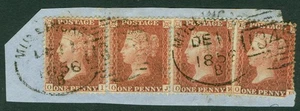 SG 29 1d tira rojo-marrón de 4. Fino usado en pieza con Mullingar, cuchara irlandesa... - Imagen 1 de 2