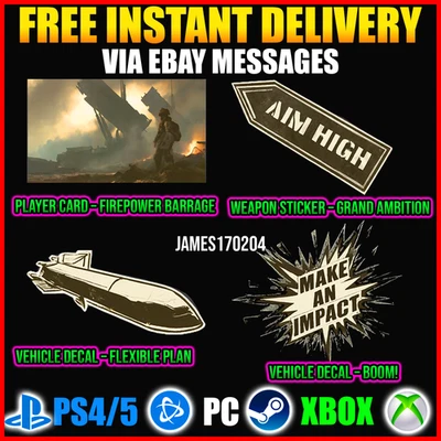 Battlefield 6 FULL SET 4 RARE REWARDS | BF6 CODES - Image 1 of 2