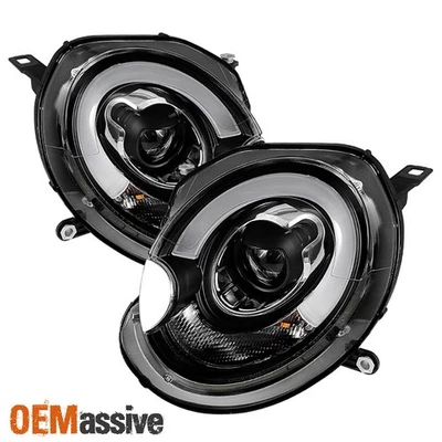 For 07-13 Mini Cooper S Clubman R55 R56 Black LED Tube Projector DRL Headlights - Изображение 1 из 4