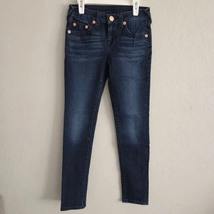 True Religion Youth Girls Casey Skinny  Leg Dark Wash Denim Jeans Pants Size 12 - Picture 1 of 11