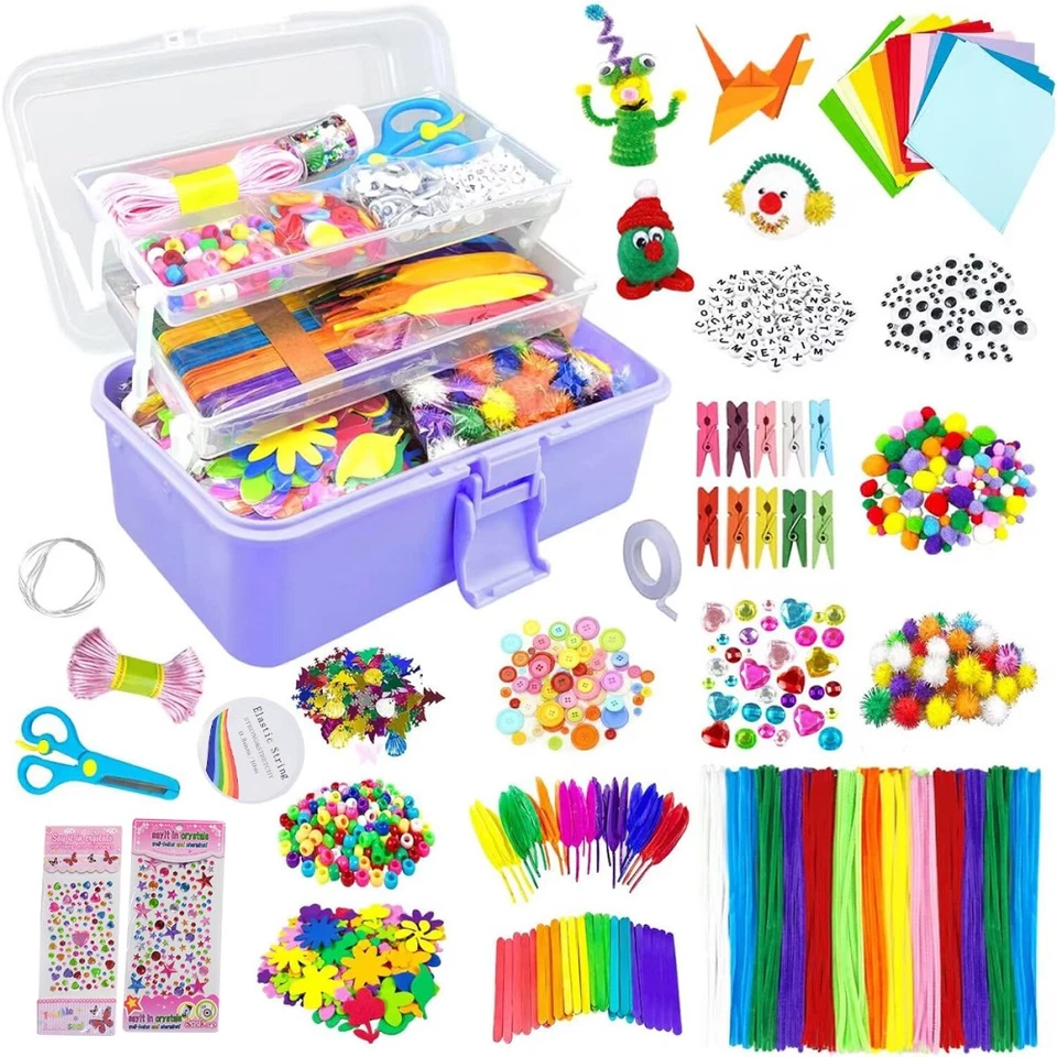 Bastelset Kinder 3000Pcs-Kunst und DIY Handwerk Kleine Mädchen Bastelzubehör Set - Bild 1 von 4