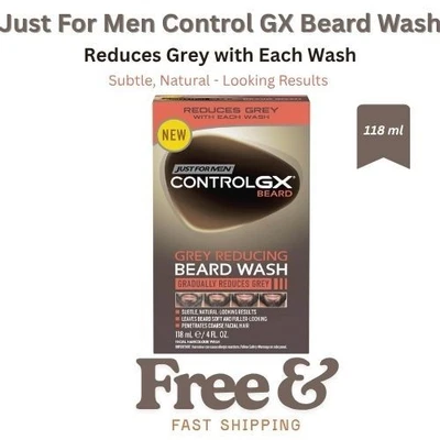 Just For Men Control GX Beard Wash,118 ml Natural-Looking Results Reduces Grey W