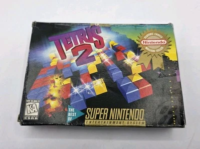 Tetris 2 Super Nintendo Snes Complete Tested Clean Cartridge  - Image 1 of 4