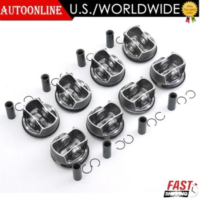 8PCS For Porsche Cayenne Panamera 4.8T Turbo 955 957 970 Pistons & Rings Set Foto 1 de 4