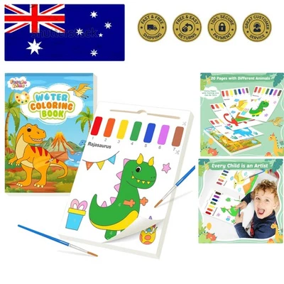 Water Coloring Books - Mess Free Dinosaurs Watercolor Painting Set for Kids A... - image 1 of 4