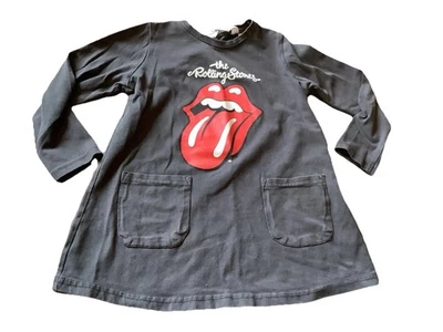 Vestido H&M The Rolling Stones Niñas Niño Jóvenes Talla 3T En muy buen estado Cuello Redondo Gris Foto 1 de 4