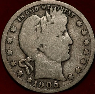 1905-S San Francisco Mint Silver Barber Quarter - Image 1 of 2