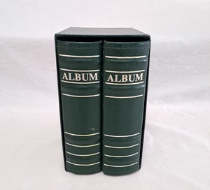 2er Set grün Faux Buch gebunden Fotoalbum in Etui 4x6 fasst 200 Fotos insgesamt - Bild 1 von 13