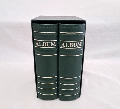 Set of 2 Green Faux Book Bound Photo Album in Case 4x6 Holds 200 Photos Total - Image 1 of 4