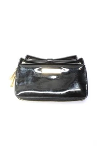 ZAC Zac Posen Women's Patent Leather Bow Wallet Black - Picture 1 of 6