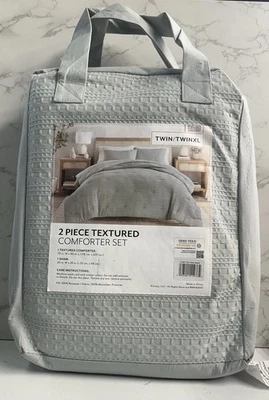 Juego de edredón texturizado Green Mist de 2 piezas Foto 1 de 3