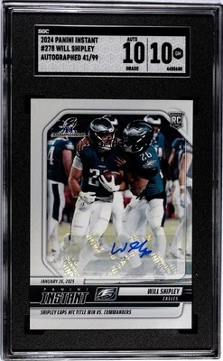NFL INSTANT #278 2024 novato Will Shipley Caps NFC título ganar automático/99 SGC 10 Foto 1 de 2