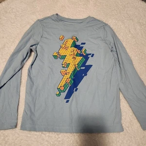 Cat Jack Kinder Jungen Langarm T-Shirt hellblau Grafikdruck Größe S - Bild 1 von 3