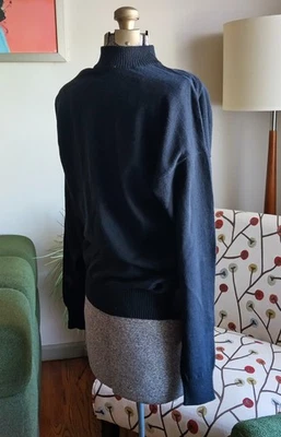 Suéter Florence Tricot Hombre Años 80 Negro Cuello Medio Alto Hecho en Italia Foto 1 de 4