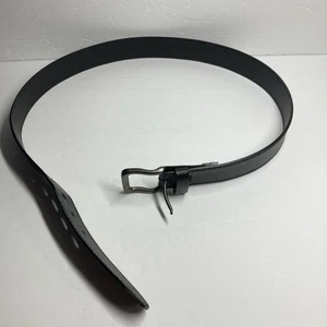 Cintura uomo Goodfellow grande nera larga 1 1/2 pollice pelle incollata buone condizioni - Foto 1 di 10