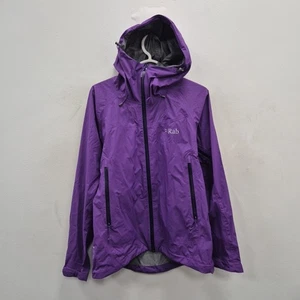 Rab Womens Downpour Plus Hooded Purple Shell Jacket Waterproof Rain Coat Uk 12 - Picture 1 of 10