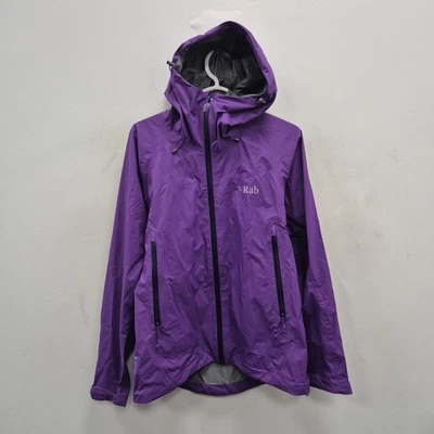 Rab Womens Downpour Plus Hooded Purple Shell Jacket Waterproof Rain Coat Uk 12 - Image 1 of 4