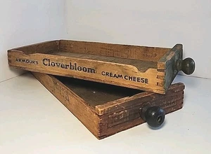 Cajones publicitarios de queso crema de madera de colección Cloverbloom Display Storage-ee - Imagen 1 de 12
