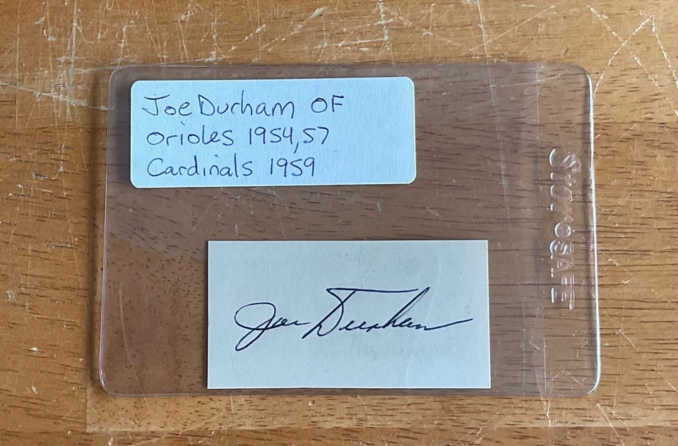Joe Durham Orioles Cardinals Signed Autograph Album Page Cut Sig - Image 1 of 2