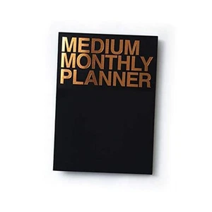Mittlerer Monatsplaner, undatiert, ganzjährig, Premium dickes Papier, Öko Gold - Bild 1 von 8