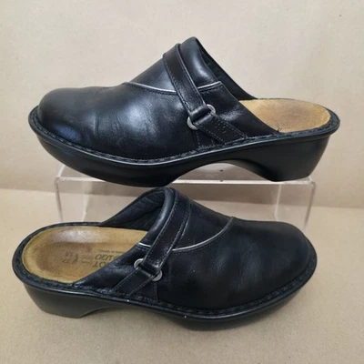 Zapatos mules zuecos cómodos de cuero negro talla 37 Naot para mujer Foto 1 de 4