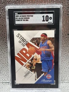 2009-10 Panini Prestige Stars of the NBA Allen Iverson SGC 10 Gemme Ottime Condizioni - Low Pop - Foto 1 di 2