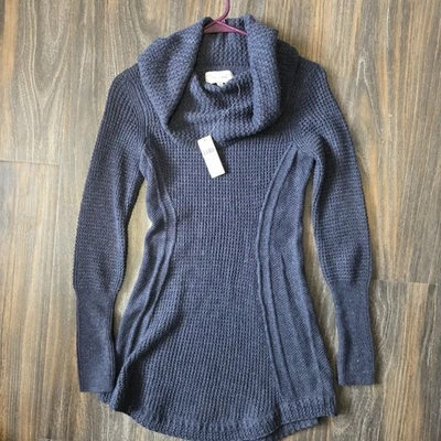 Anthropologie Angel Of The North Cowl Sweater Dress Size XS Navy - Image 1 of 4