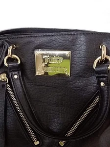Neu ohne Etikett Juicy Couture Handtasche schwarz genarbtes Leder - Bild 1 von 8