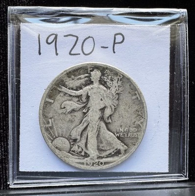1920 Philadelphia Walking Liberty Silver Half Dollar 50C - Image 1 of 2