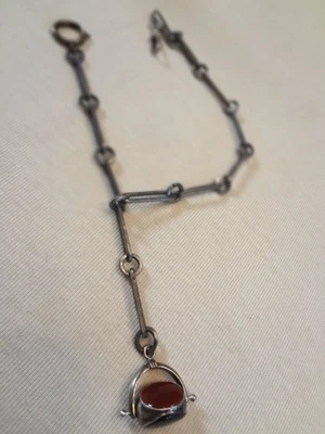 Fabulous Antique Spinning Watch Fob With Stones & Watch Chain - Image 1 of 4