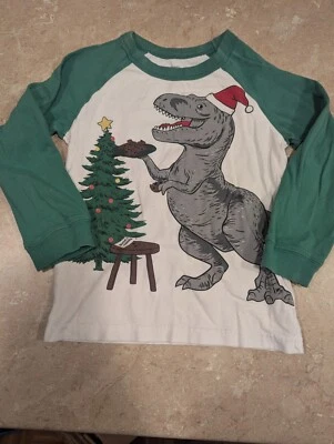 Camisa Carter's Dinosaurio TRex Papá Noel Navidad Manga Larga Niños Talla 4T  Foto 1 de 4