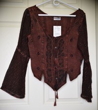 Nwt Encounter medieval Renaissance boho style blouse top Size M/L