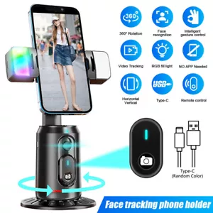 Auto Face Tracking Phone Holder Camera Mount 360° Rotation for Live Stream Video - Picture 1 of 16