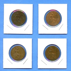 Lot of 4 English Half Penny 1914, 1920, 1927, 1936 Great Britain #91 England UK - Picture 1 of 3