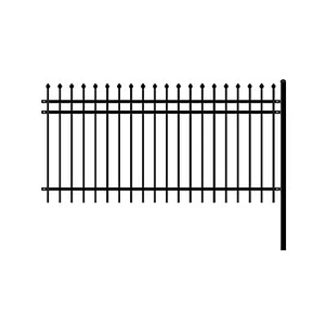 ALEKO Garden DIY Disassembled Steel Yard Fence 8 x 4 feet Rome Style Black - Picture 1 of 8