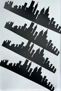 4 LRG. CITY SKYLINE BORDER adornos troquelados de papel cartucho - Imagen 1 de 3