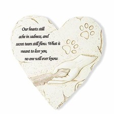 Pawprints Remembered Outdoor Pet Memorial Stone, Cat or Our Hearts Still Ache