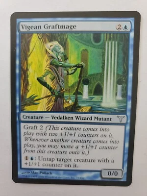 MTG Magic The Gathering Card Vigean Graftmage Creature Vedalken Wizard Mutant - Image 1 of 2